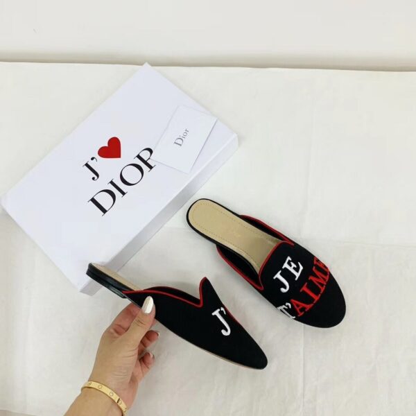 Christian Dior DiorAmour Mules Chinese Valentine Edition Spring /Summer Collection, Black - Image 5