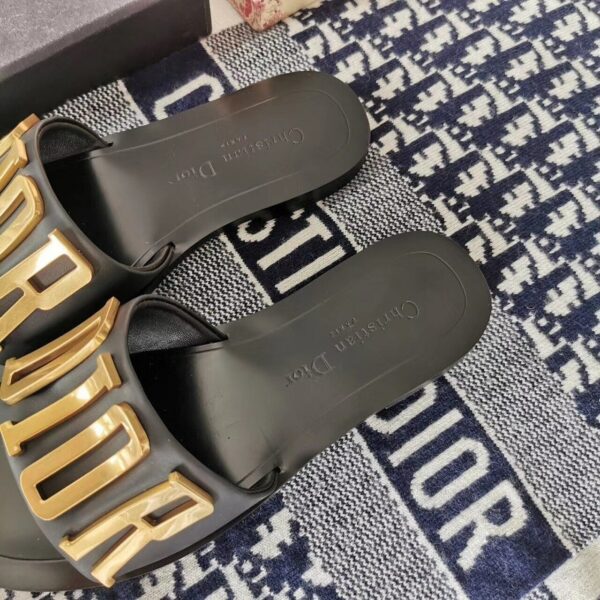 Christian Dior Diorevolution Logo SlippersSpring/Summer Collection Black - Image 6