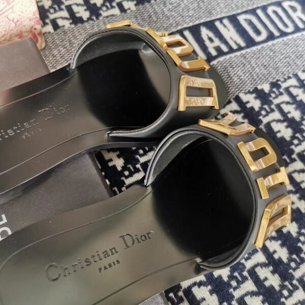 Christian Dior Diorevolution Logo SlippersSpring/Summer Collection Black - Image 4