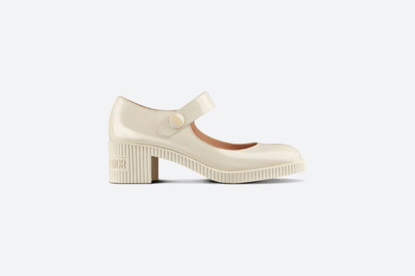 Christian Dior Doll Pumps White Shiny Calfskin