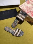 Christian Dior Dway Kaleidiorscopic Mule Sandals in Embroidered CottonSpring /Summer 2020 Collection, Black /Yellow