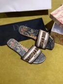 Christian Dior Dway Kaleidiorscopic Mule Sandals in Embroidered CottonSpring /Summer 2020 Collection, Black /Yellow