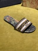Christian Dior Dway Kaleidiorscopic Mule Sandals in Embroidered CottonSpring /Summer 2020 Collection, Black /Yellow
