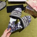 Christian Dior Dway Kaleidiorscopic Mule Sandals in Embroidered CottonSpring /Summer 2020 Collection, White /Black