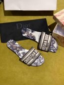 Christian Dior Dway Kaleidiorscopic Mule Sandals in Embroidered CottonSpring /Summer 2020 Collection, White /Black