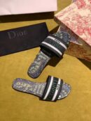 Christian Dior Dway Kaleidiorscopic Mule Sandals in Embroidered CottonSpring /Summer Collection Green /Black