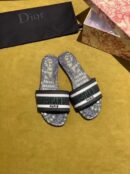 Christian Dior Dway Kaleidiorscopic Mule Sandals in Embroidered CottonSpring /Summer Collection Green /Black