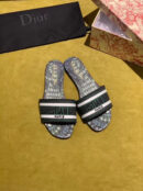 Christian Dior Dway Kaleidiorscopic Mule Sandals in Embroidered CottonSpring /Summer Collection Green /Black