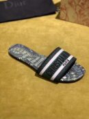 Christian Dior Dway Kaleidiorscopic Mule Sandals in Embroidered CottonSpring /Summer Collection Green /Black