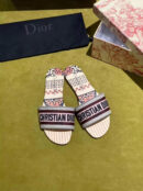 Christian Dior Dway Kaleidiorscopic Mule Sandals in EmbroideredPink/Burgundy