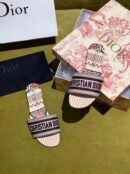 Christian Dior Dway Kaleidiorscopic Mule Sandals in EmbroideredPink/Burgundy