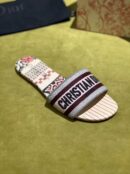 Christian Dior Dway Kaleidiorscopic Mule Sandals in EmbroideredPink/Burgundy