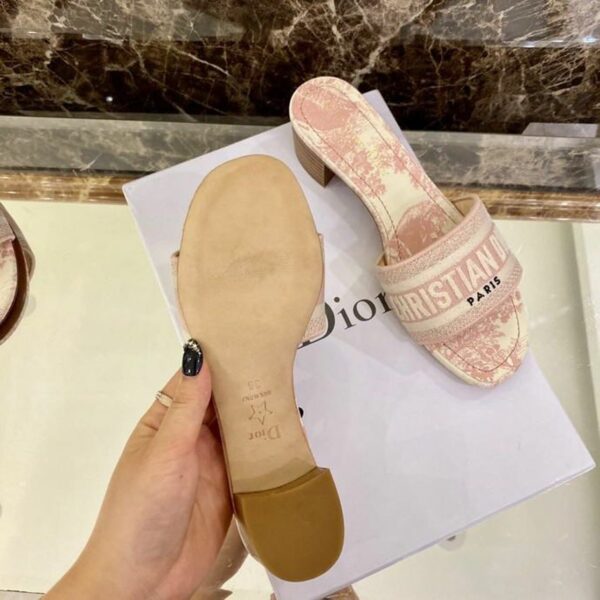 Christian Dior Dway Mules in Embroidered CottonSpring /Summer 2020 Collection Light Pink - Image 5