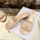 Christian Dior Dway Mules in Embroidered CottonSpring /Summer 2020 Collection Light Pink