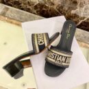Christian Dior Dway Mules in Embroidered CottonSpring /Summer 2020 Collection, Navy Blue