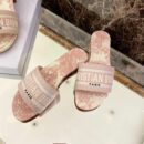 Christian Dior Dway Sandals in Embroidered CottonSpring /Summer 2020 Collection, Light Pink