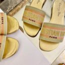 Christian Dior Dway Sandals in Embroidered CottonSpring /Summer Collection Gold