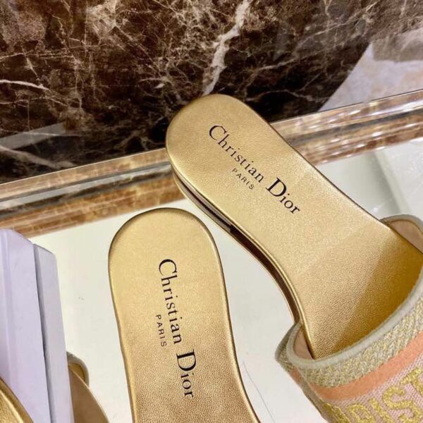 Christian Dior Dway Sandals in Embroidered CottonSpring /Summer Collection Gold - Image 6