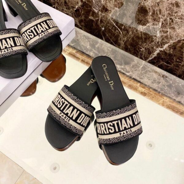 Christian Dior Dway Sandals in Embroidered CottonSpring/Summer 2020 Collection, Black - Image 4