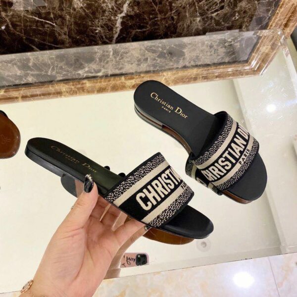 Christian Dior Dway Sandals in Embroidered CottonSpring/Summer 2020 Collection, Black - Image 7