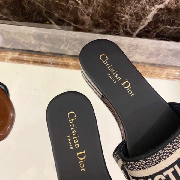 Christian Dior Dway Sandals in Embroidered CottonSpring/Summer 2020 Collection, Black - Image 3