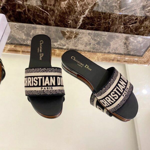 Christian Dior Dway Sandals in Embroidered CottonSpring/Summer 2020 Collection, Black - Image 10