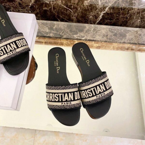 Christian Dior Dway Sandals in Embroidered CottonSpring/Summer 2020 Collection, Black - Image 2