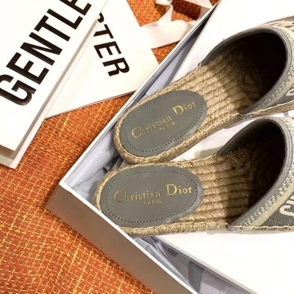 Christian Dior Oblique Espadrille SlippersSpring /Summer 2020 Collection, Grey - Image 8