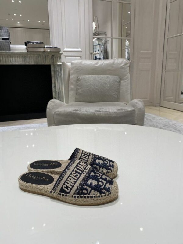 Christian Dior Oblique Slide On EspadrillesSpring /Summer 2020 Collection, Blue - Image 9