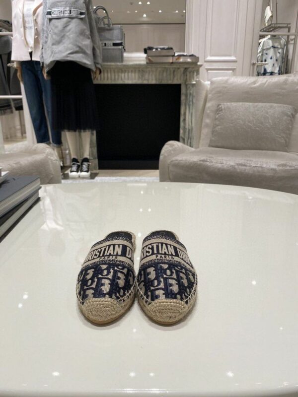 Christian Dior Oblique Slide On EspadrillesSpring /Summer 2020 Collection, Blue - Image 4