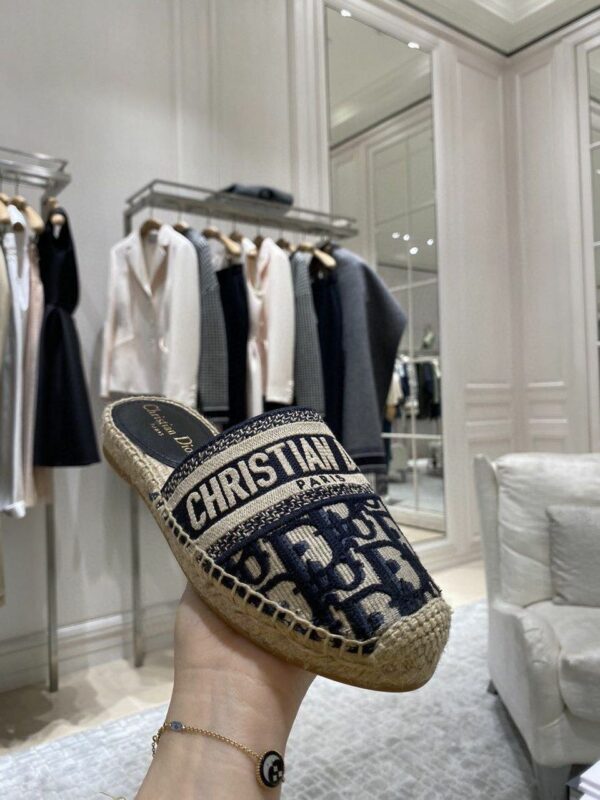 Christian Dior Oblique Slide On EspadrillesSpring /Summer 2020 Collection, Blue - Image 10