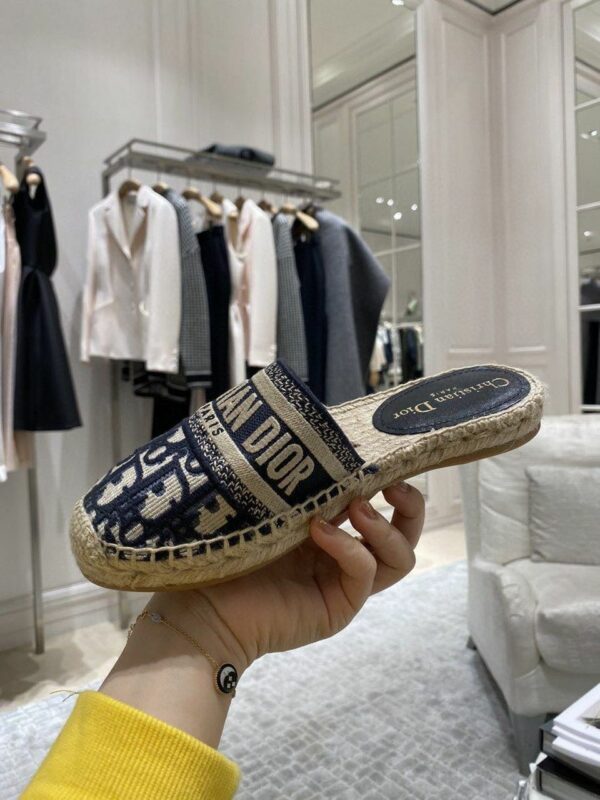 Christian Dior Oblique Slide On EspadrillesSpring /Summer 2020 Collection, Blue - Image 7