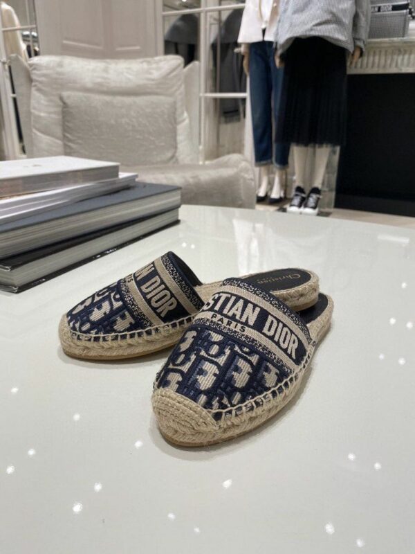Christian Dior Oblique Slide On EspadrillesSpring /Summer 2020 Collection, Blue - Image 6