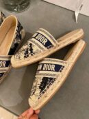 Christian Dior Tiger Toile de Jouy Espadrille MulesSpring /Summer 2020 Collection, Navy /Beige