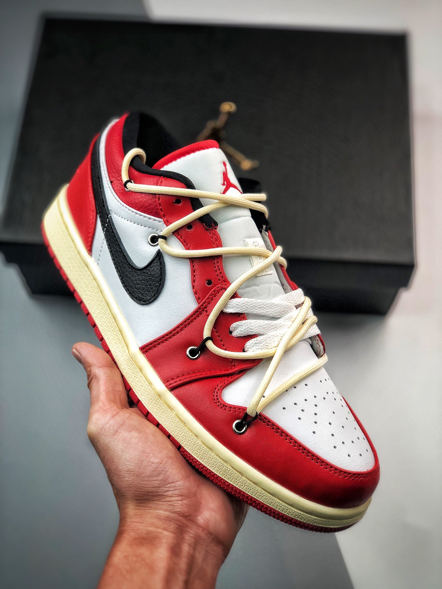 Custom Air Jordan 1 Low 'Chicago' Red White