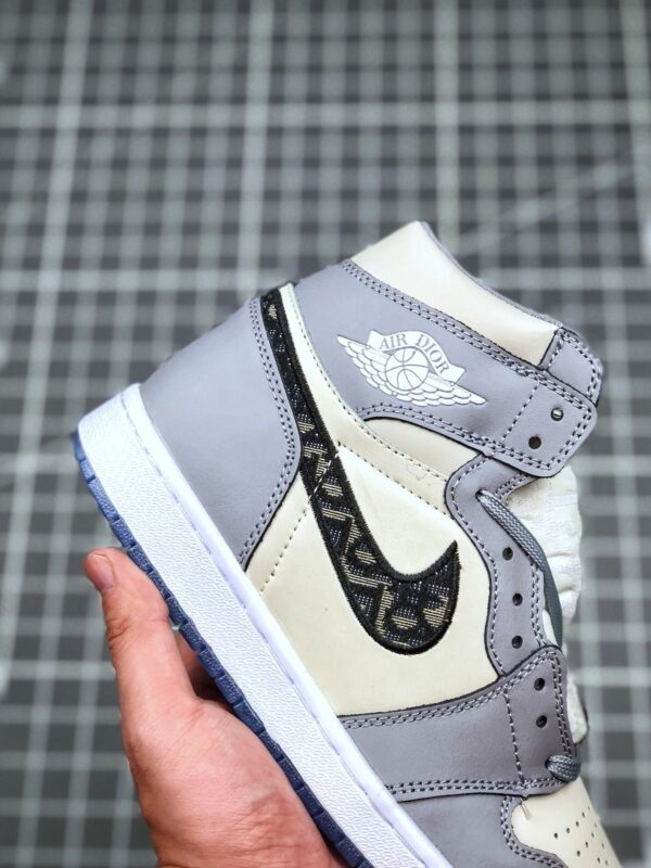 Dioor x Air Jordan 1White and Grey - Image 5