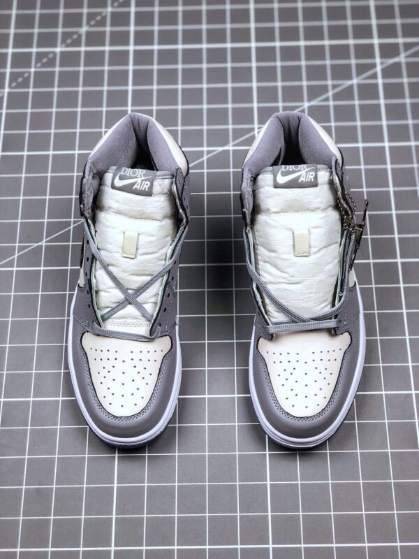 Dioor x Air Jordan 1White and Grey - Image 4