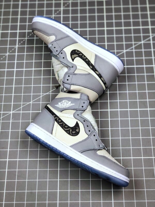 Dioor x Air Jordan 1White and Grey - Image 7