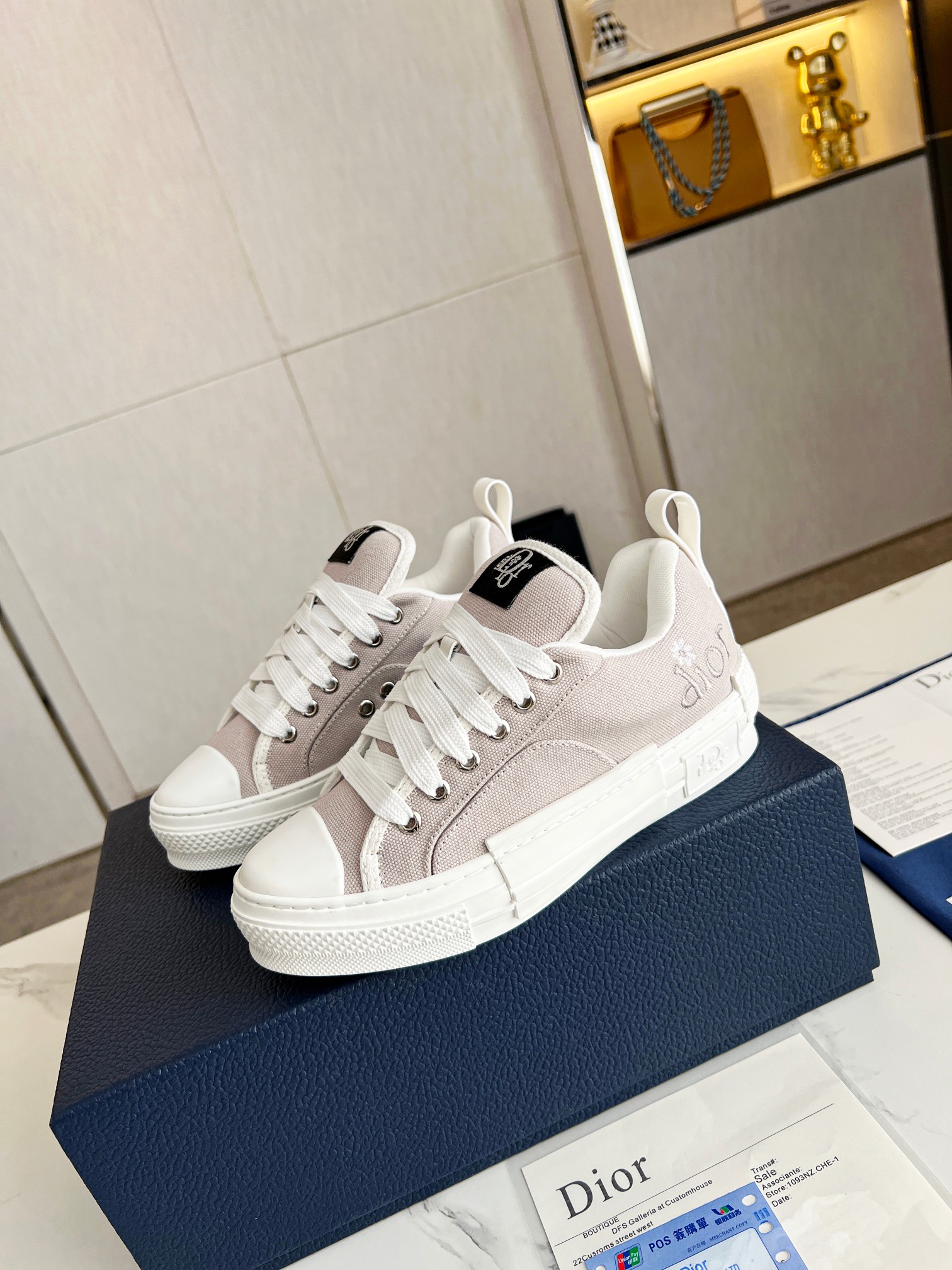 Dior B23 Skater Low Top Beige Dior Oblique Jacquard shoes