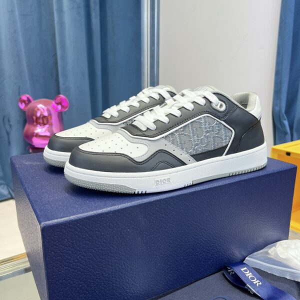 Dior B27 Low Top Sneaker Anthracite Ruthenium Colored Oblique Jacquard Gray White