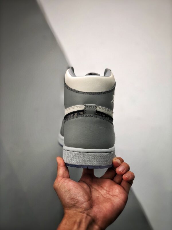 Dior x Air Jordan 1 High OG Wolf Grey/Sail-Photon Dust-White CN8607-002 - Image 7