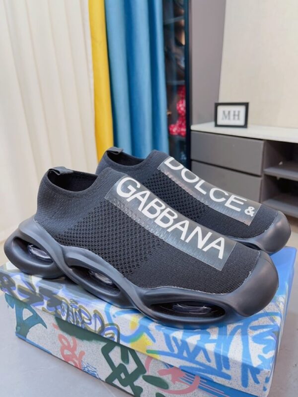 Dolce & Gabbana Black Stretch Mesh Wave Sneakers For Men Women EU 38 - EU 44