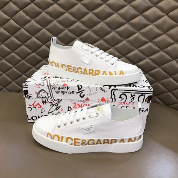 Dolce & Gabbana Calfskin Portofino Light Sneakers With Logo-detailed Plate And Logo Print EU 38 - EU 44 - Image 2