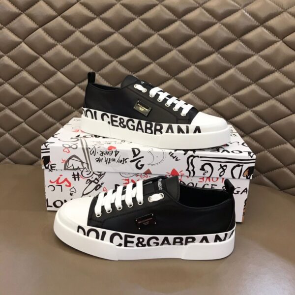 Dolce & Gabbana Calfskin Portofino Light Sneakers With Logo-detailed Plate And Logo Print EU 38 - EU 44 - Image 2