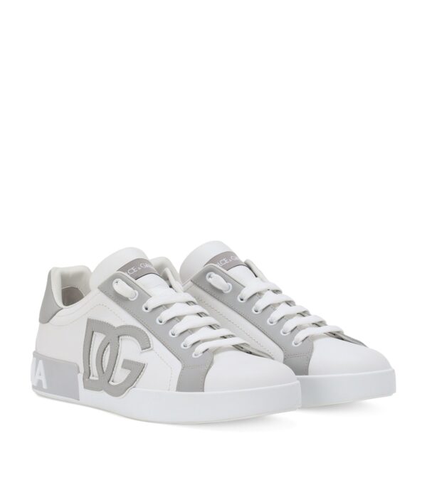Dolce & Gabbana Portofino White/Grey Leather Trainer EU 38 - EU 45 - Image 4