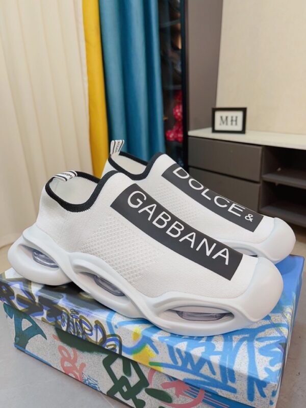 Dolce & Gabbana White Stretch Mesh Wave Sneakers For Men Women EU 38 - EU 44