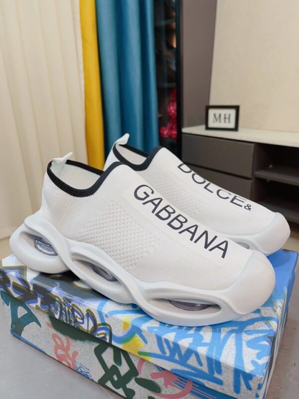Dolce & Gabbana White Stretch Mesh Wave Sneakers For Men Women EU 38 - EU 44