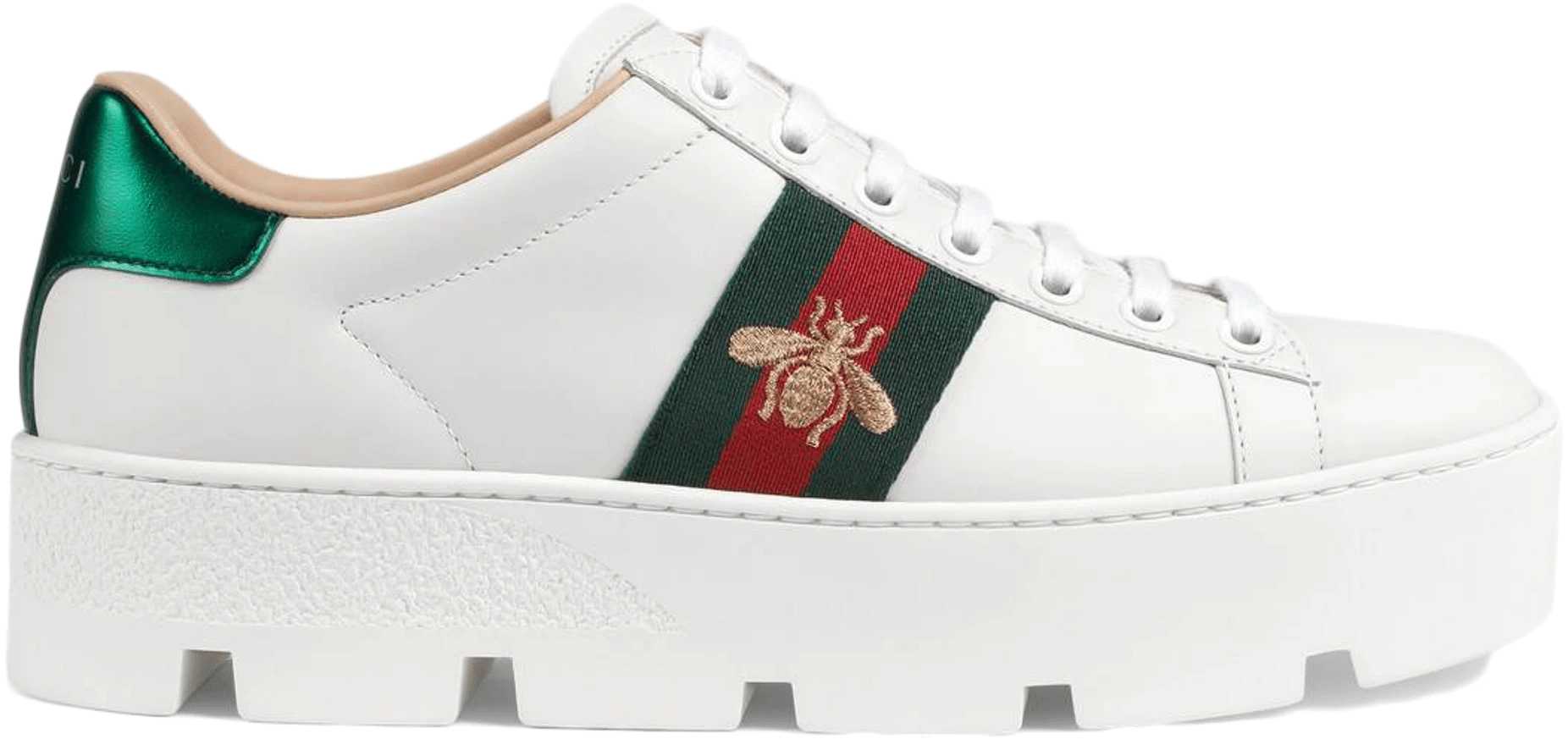 Gucci Ace Platform White Shoes (W)