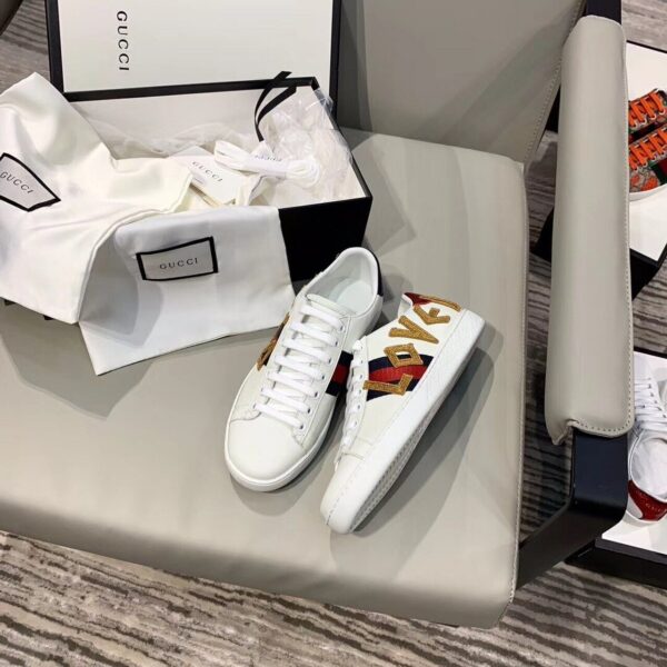Gucci Ace Sneaker with Loved EmbroiderySpring/Summer Collection White Women Shoes