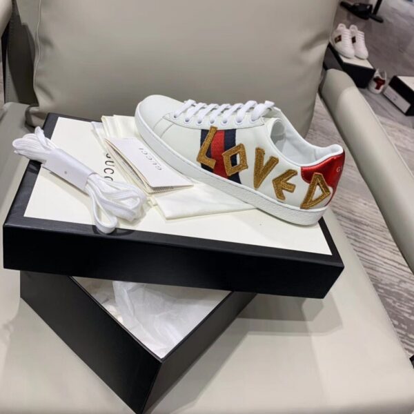 Gucci Ace Sneaker with Loved EmbroiderySpring/Summer Collection White Women Shoes - Image 2